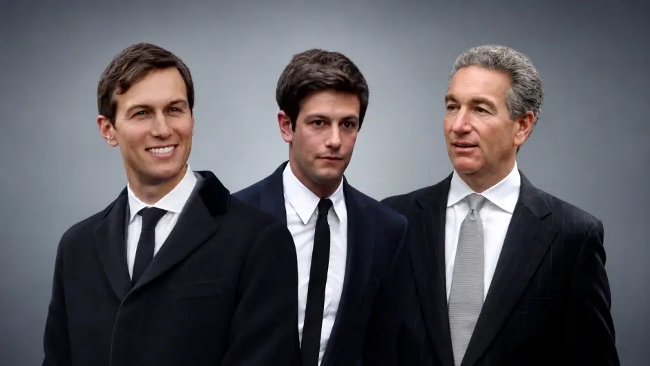 El clan de los Kushner: Jared (izquierda), Josh (centro) y Charles (derecha).