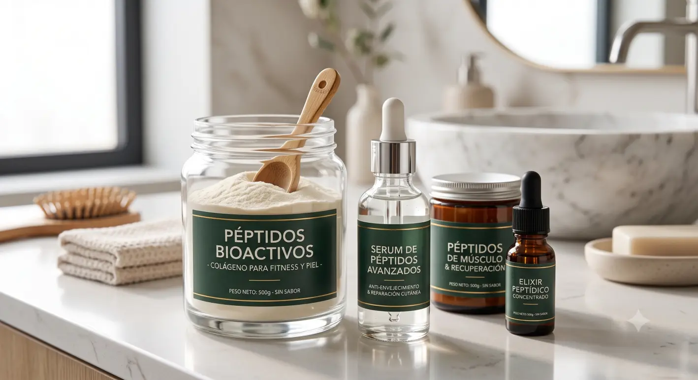 peptidos y suplementos. Crédito: Imagen generada con IA