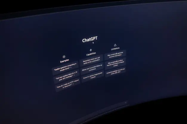 Acercamiento a una pantalla de computadora que muestra la interfaz de ChatGPT en un entorno oscuro. (Foto: Pexels)
