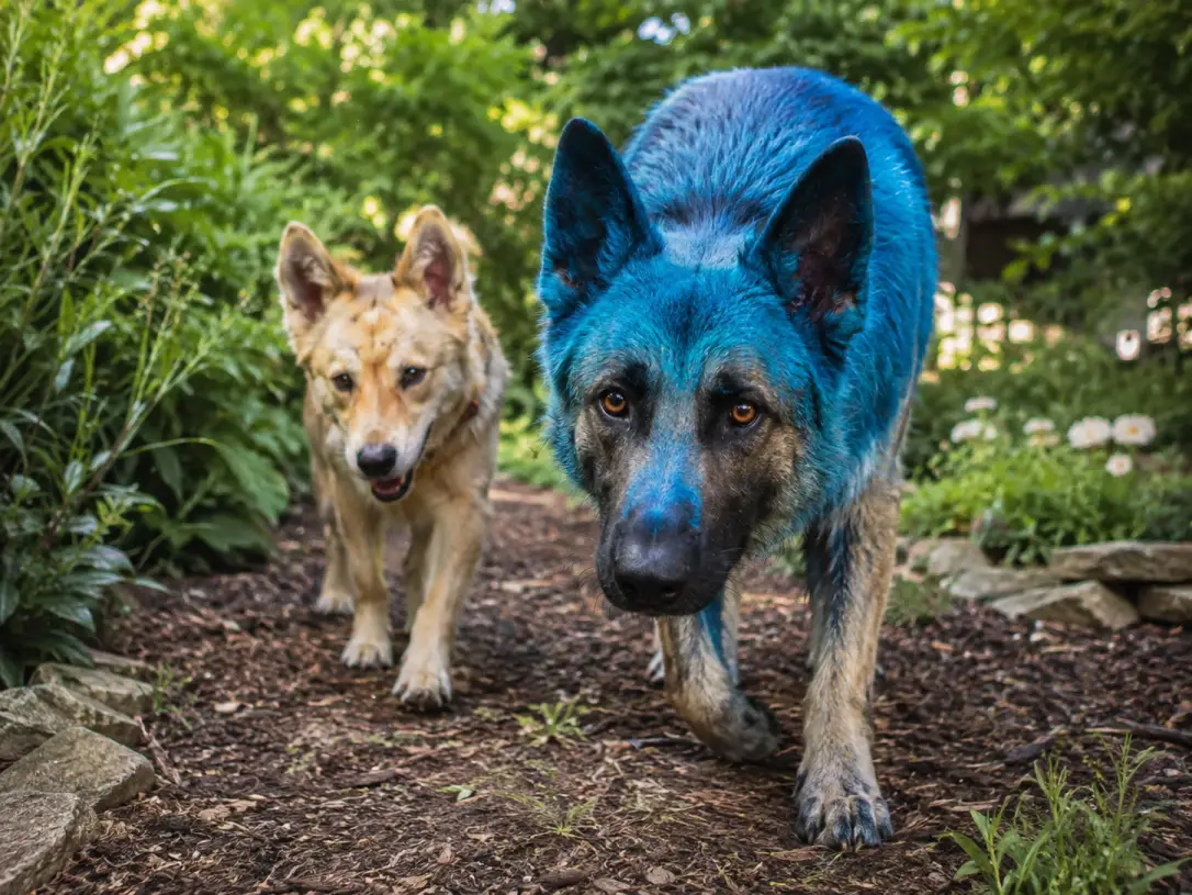 Perros azules (Imagen creada con IA)