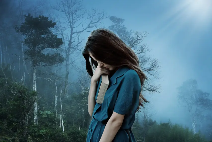 niña, muchacha triste, tristeza, soledad, triste, depresión, solo, infeliz, sufrimiento, joven, libro