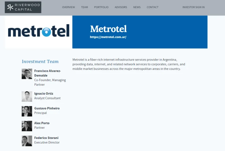 Francisco Álvarez-Demalde figura entre el grupo de inversores en Metrotel de Riverwood Capital - .