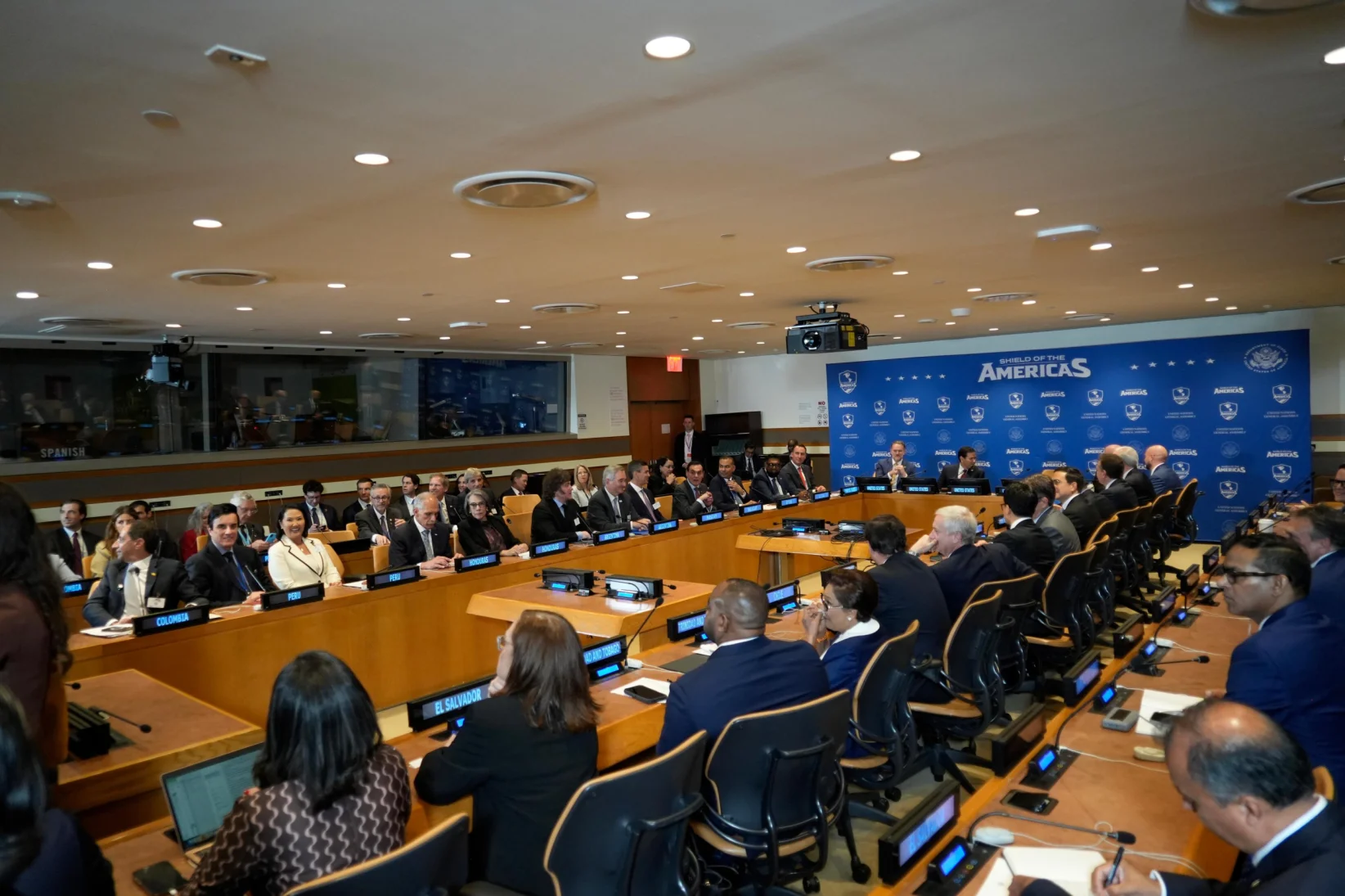 Javier Milei en la reunión Escudo de las Américas. - Foto: Presidencia de la Nación.