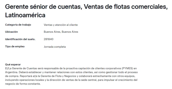 Búsqueda laboral de Tesla Argentina. - Foto: captura de pantalla de Tesla.